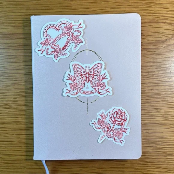 Set of 3 handmade custome stickers featuring traditional flash tattoo-style ❤️🔥 - Picture 6 of 6